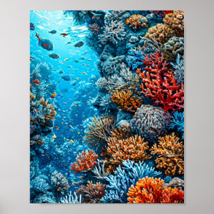 🌊 Farbiges Korallenriff Unterwasser Ozean Natur Poster