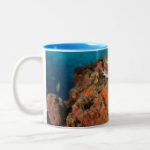 Farbiges Korallenriff Zweifarbige Tasse (Links)