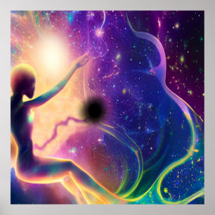 Farbiges, kosmisch-goddess-Rebirth-Poster Poster