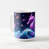 Farbiges kosmisches Seepferd Kaffeetasse (Vorderseite Links)