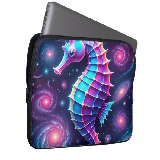 Farbiges kosmisches Seepferd Laptopschutzhülle (Vorne Rechts)