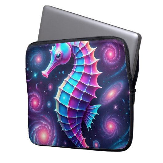 Farbiges kosmisches Seepferd Laptopschutzhülle (Vorderseite Links)