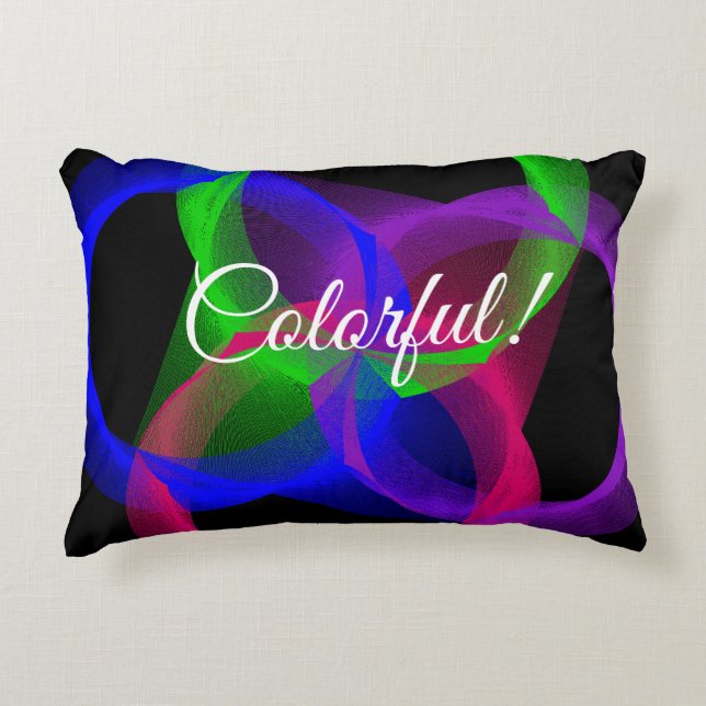 Farbiges kreisförmiges geometrisches Kissen (Vorderseite)