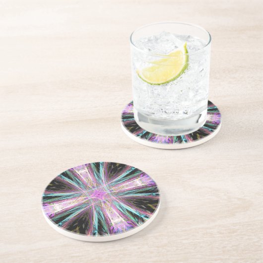 Farbiges Kreuz Christi-Untersetzer Sandstein Untersetzer (Seite)