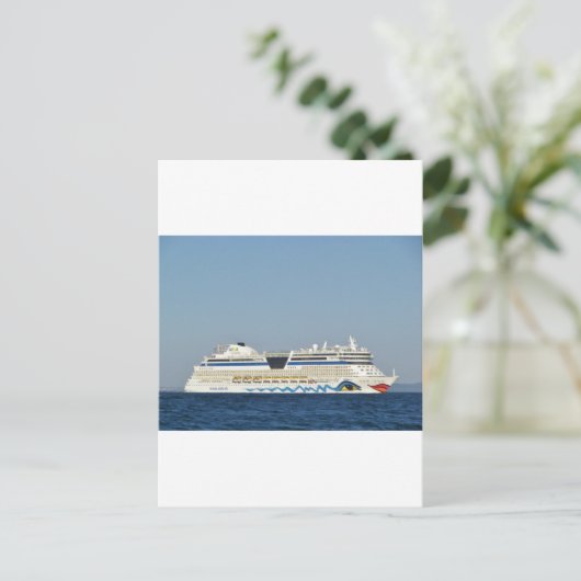 Farbiges Kreuzfahrtschiff Postkarte (Stehend Vorderseite)
