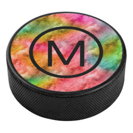 Farbiges Kristallglas-Muster Eishockey Puck