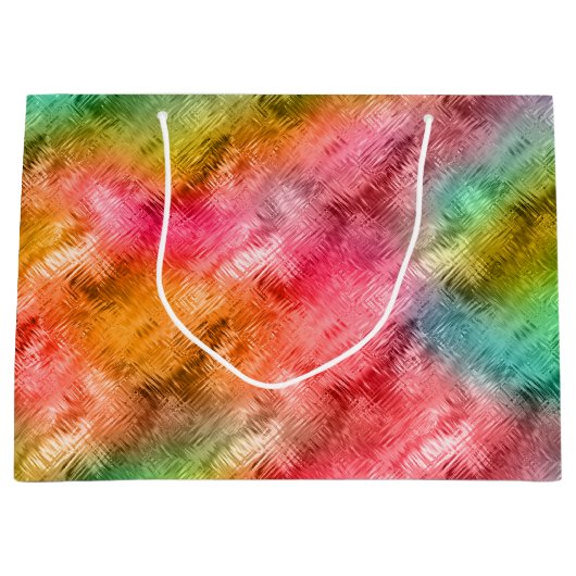 Farbiges Kristallglas-Muster Große Geschenktüte (Vorderseite)