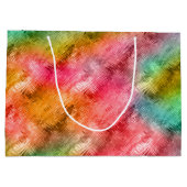 Farbiges Kristallglas-Muster Große Geschenktüte (Rückseite)