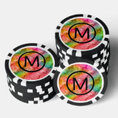 Farbiges Kristallglas-Muster Pokerchips (Stapel)