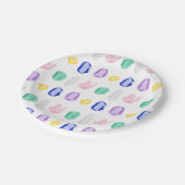 Farbiges Kristallmuster Pappteller (Schrägansicht)