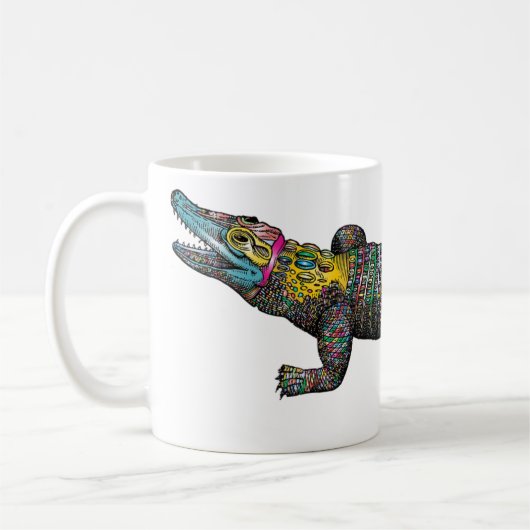 Farbiges Krokodil Kaffeetasse (Links)