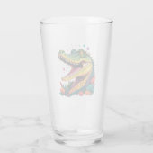 Farbiges Krokodil-Portrait Glas (Rückseite)