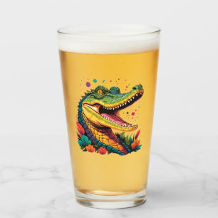 Farbiges Krokodil-Portrait Glas