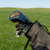 Farbiges Krokodil-Portrait Golf Headcover (In SItu)