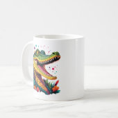 Farbiges Krokodil-Portrait Kaffeetasse (Vorderseite Links)