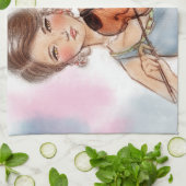 Farbiges Küchentuch - Geige (Gefaltet)