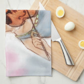 Farbiges Küchentuch - Geige (Viertel Falte)