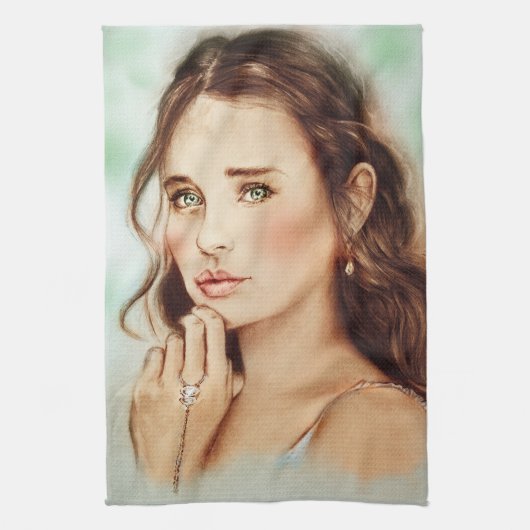 Farbiges Küchentuch - Lady of Spring (Vertikal)