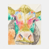 Farbiges Kuhdesign Fleecedecke (Vorderseite)