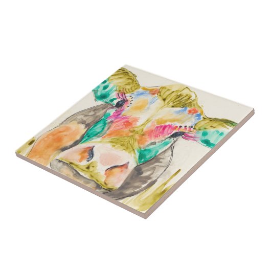 Farbiges Kuhdesign Fliese (Seite)