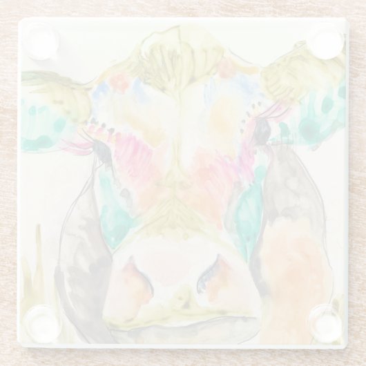 Farbiges Kuhdesign Glasuntersetzer (Rückseite)