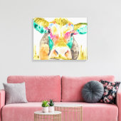 Farbiges Kuhdesign Leinwanddruck (Insitu (Wohnzimmer))