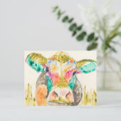 Farbiges Kuhdesign Postkarte (Stehend Vorderseite)