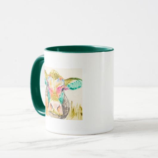 Farbiges Kuhdesign Tasse (Vorderseite Links)