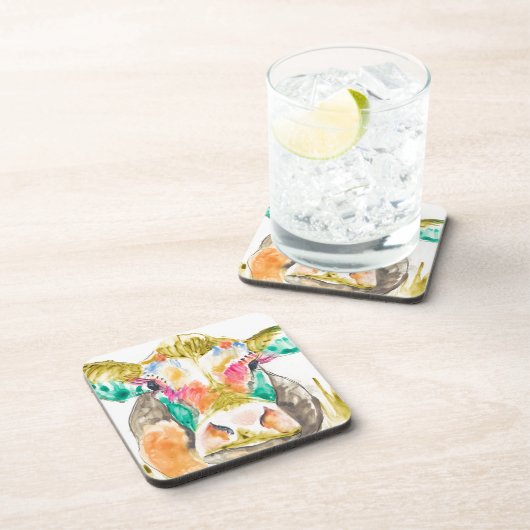 Farbiges Kuhdesign Untersetzer (Rechte Seite)