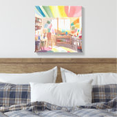 Farbiges Kunststudio | Aquarellmalerei Leinwanddruck (Insitu (Schlafzimmer))