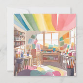 Farbiges Kunststudio | Aquarellmalkarte (Vorderseite)