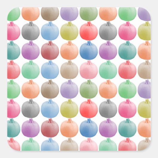 Farbiges Kürbismuster Quadratischer Aufkleber (Vorderseite)