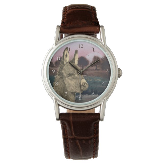 farbiges landschaftlich lebensechtes Bild des nied Armbanduhr (Vorderseite)