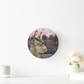 farbiges landschaftlich lebensechtes Bild des nied Runde Wanduhr (Zuhause)