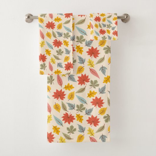 Farbiges Leaf Fall Pattern Badhandtuch Set (Insitu)