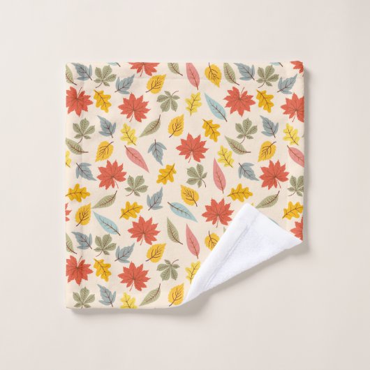 Farbiges Leaf Fall Pattern Badhandtuch Set (Waschlappen)