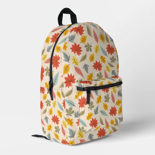 Farbiges Leaf Fall Pattern Bedruckter Rucksack (Rückseitige Ecke links)