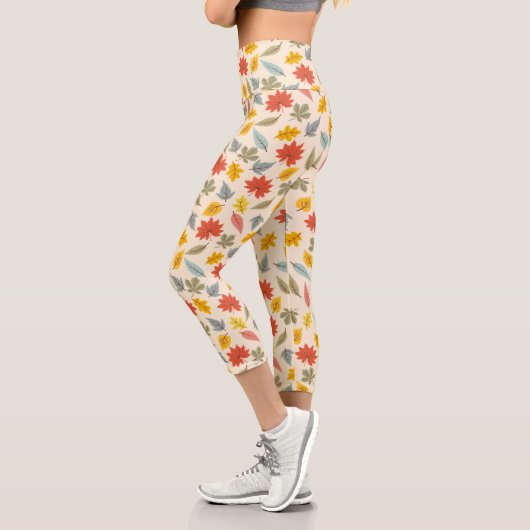 Farbiges Leaf Fall Pattern Capri Leggings (Links)