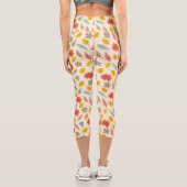 Farbiges Leaf Fall Pattern Capri Leggings (Rückseite)