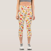Farbiges Leaf Fall Pattern Capri Leggings (Vorderseite)
