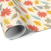 Farbiges Leaf Fall Pattern Geschenkpapier (Rolleneckpunkt)