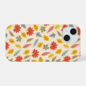 Farbiges Leaf Fall Pattern iPhone 15 Hülle (Rückseite (Horizontal))