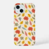 Farbiges Leaf Fall Pattern iPhone 15 Hülle (Rückseite)