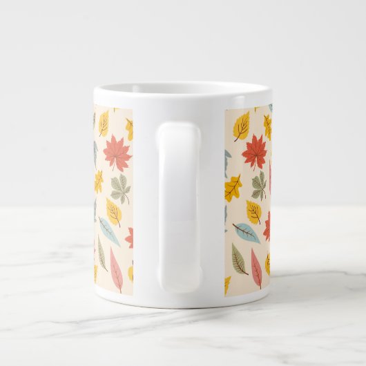 Farbiges Leaf Fall Pattern Jumbo-Tasse (Rückseite)