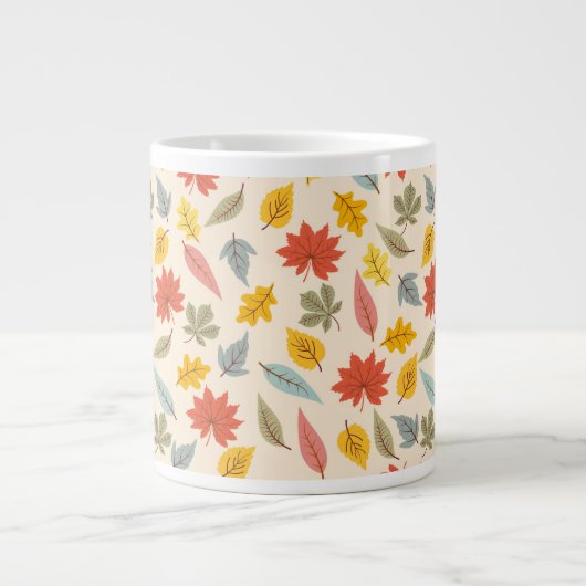 Farbiges Leaf Fall Pattern Jumbo-Tasse (Vorderseite)