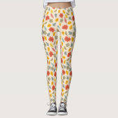 Farbiges Leaf Fall Pattern Leggings (Vorderseite)