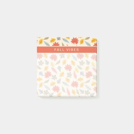 Farbiges Leaf Fall Pattern Post-it Klebezettel (Vorderseite)
