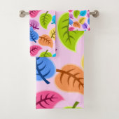 Farbiges Leaf-Muster Badhandtuch Set (Insitu)