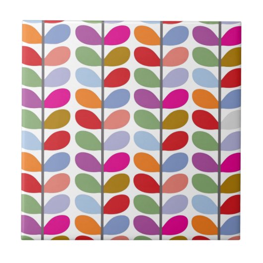 Farbiges Leaf-Muster Fliese (Vorderseite)