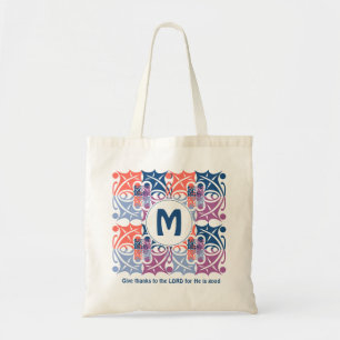 Farbiges LEAF-Muster Monogramm Schrift Tragetasche